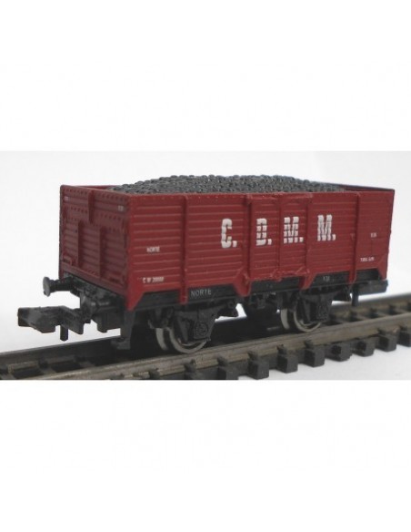Vagon abierto borde alto tipo X Preunificado X-24 CDMM Carga carbón N
