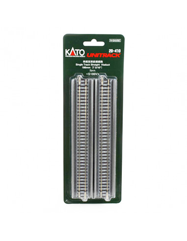 2 Tramos de vía única en viaducto de 186 mm N