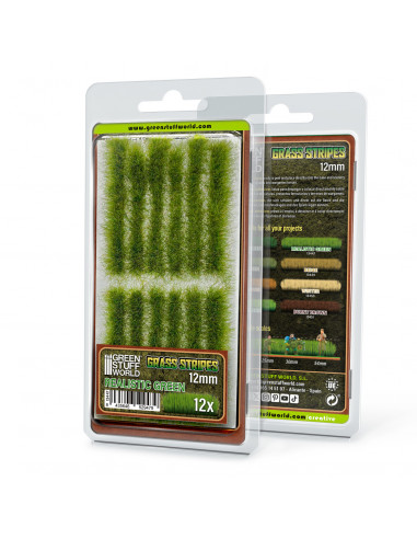 Grass Strips 12 mm Realistic Green
