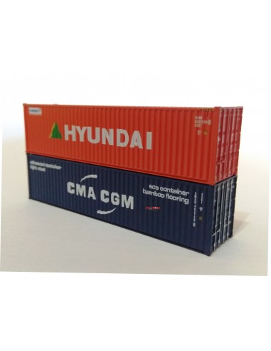 Set 2 containers 40ft CMA CGM y HYUNDAI N