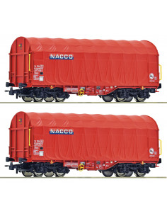 2 piece set Sliding tarpaulin wagons NACCO Ep VI HO