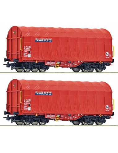2 piece set Sliding tarpaulin wagons NACCO Ep VI HO