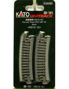 Cuatro tramos via Curva 315 mm 15º Kato Unitrack N