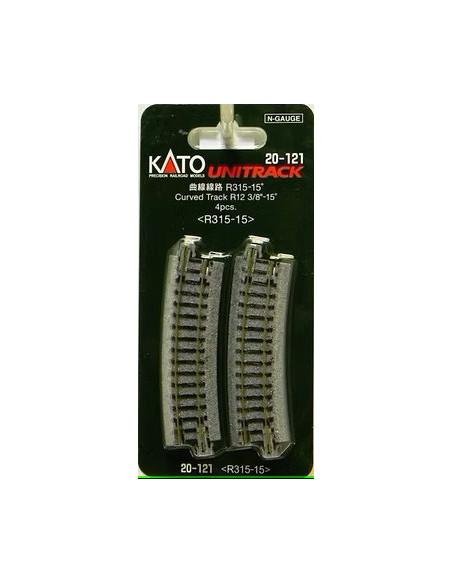 Cuatro tramos via Curva 315 mm 15º Kato Unitrack N