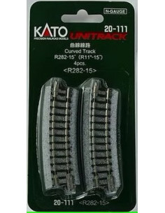 Cuatro tramos via Curva 282 mm 15º Kato Unitrack N