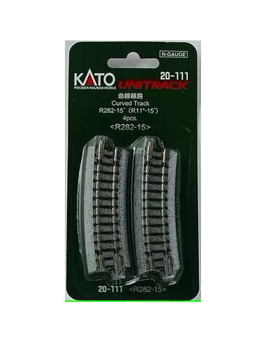 Cuatro tramos via Curva 282 mm 15º Kato Unitrack N