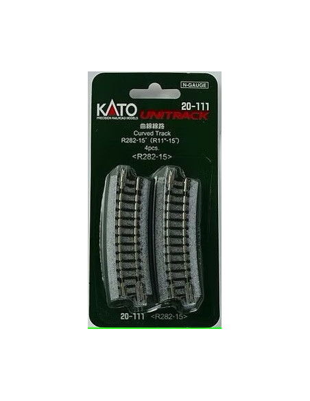 Cuatro tramos via Curva 282 mm 15º Kato Unitrack N