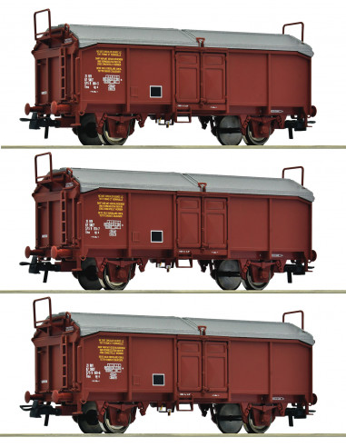 3 piece set Sliding roof wagons SNCF Ep IV HO