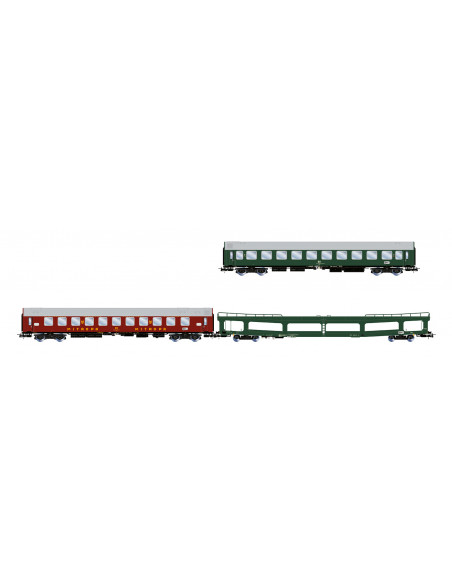 3-tlg. Set Autoreisezug Berlin Lörrach der DR Ep IV H0