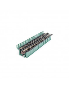 Tramo vía única en viaducto de puente en curva R448 15º Kato Unitrack N