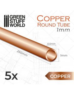 Round Copper tube 1mm