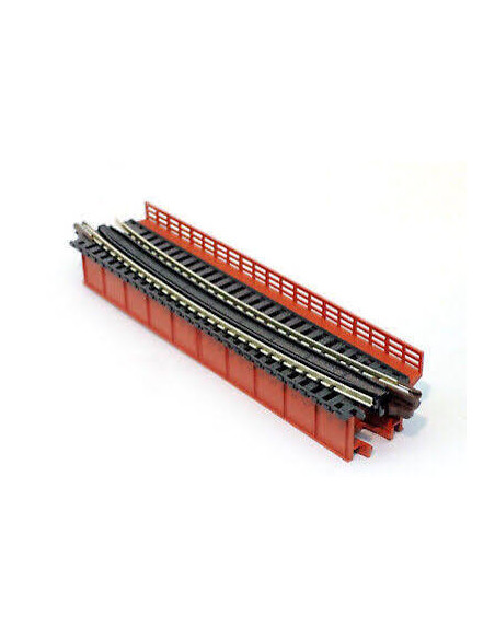 Tramo vía única en viaducto de puente en curva R448 15º Kato Unitrack N