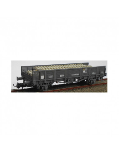Vagon Renfe transporte de traviesas Ep IV H0