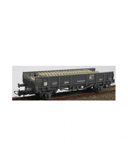 Vagon Renfe transporte de traviesas Ep IV H0