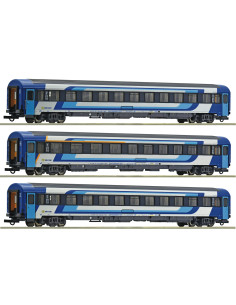 3-tlg. Set: Eurofima-Schnellzugwagen MAV Ep VI H0