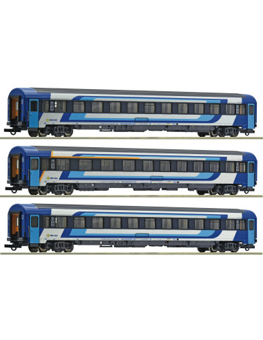 3 piece set Eurofima express train coaches, MAV Ep VI H0