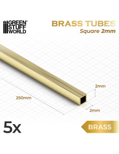 Tubos Cuadrados de Latón 2mm