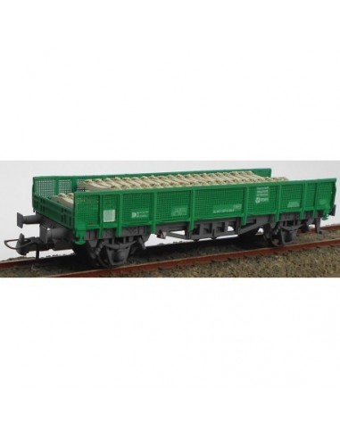 Vagon para el transporte de traviesas verde 40 71 957 0 029-9 HO