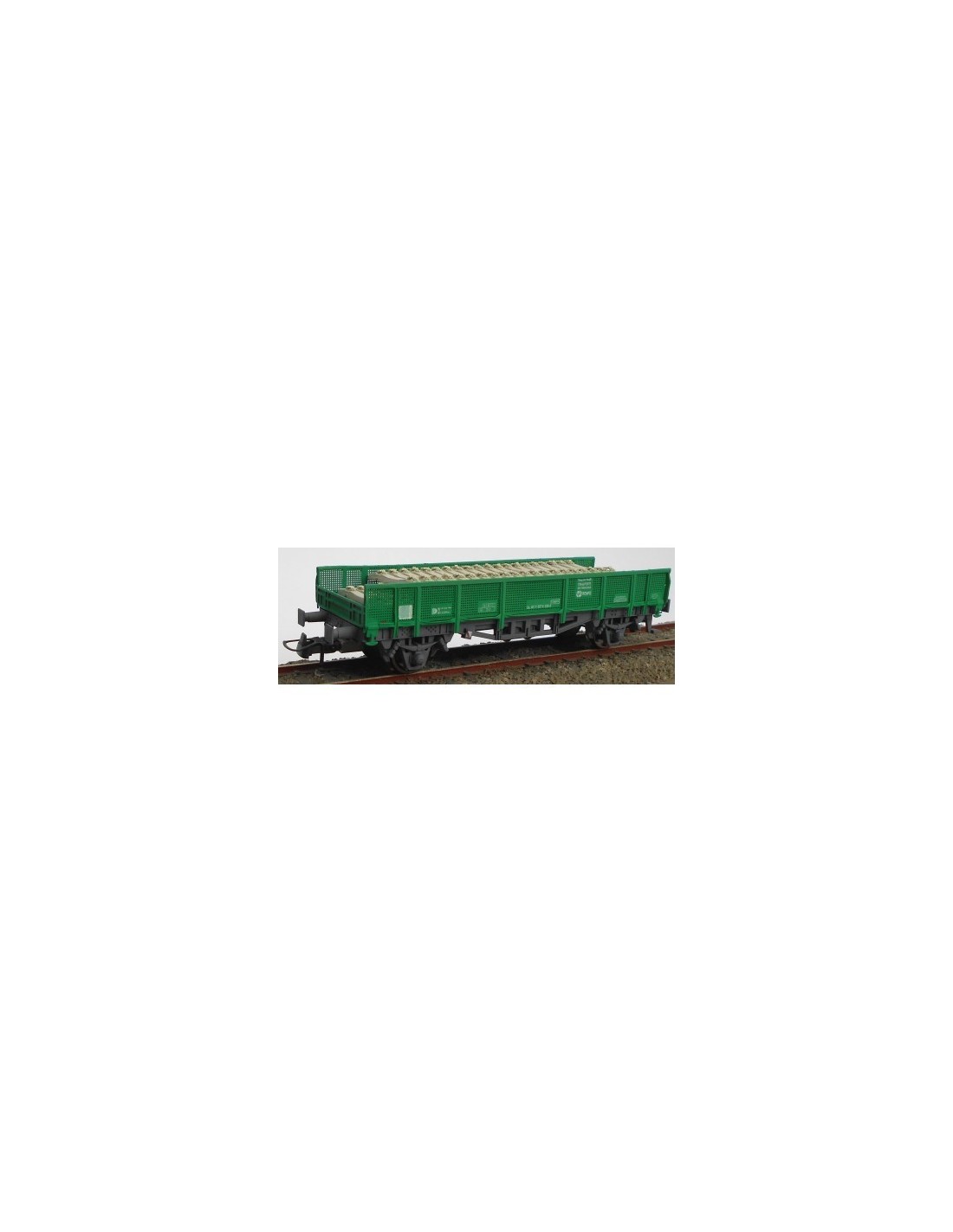 Vagon para el transporte de traviesas verde 40 71 957 0 029-9 HO