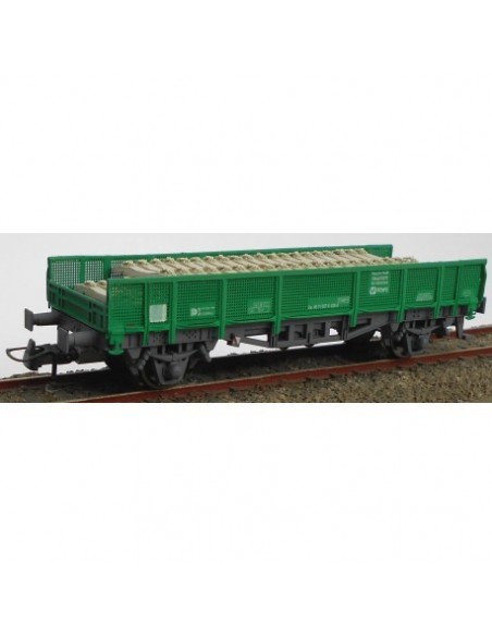 Vagon para el transporte de traviesas verde 40 71 957 0 031-2 HO