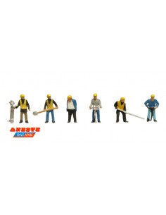 Trabajadores ferroviarios en via N