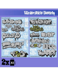 Calcas al agua mix graffitis Oro y Plata