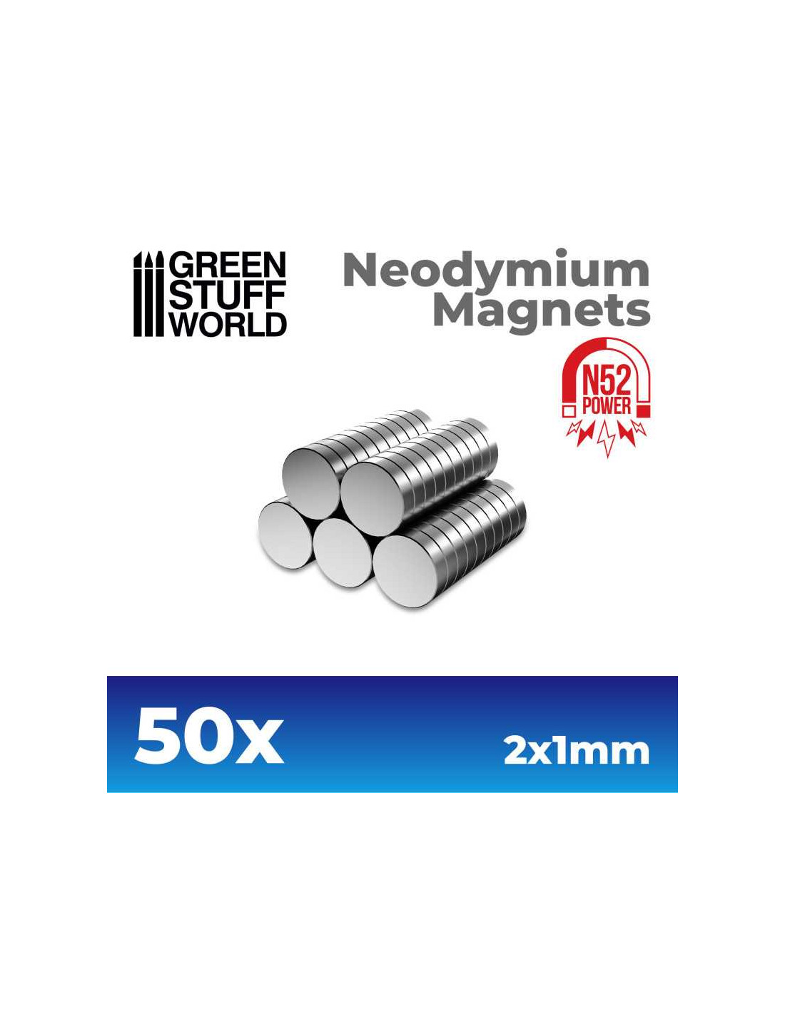 Neodymium Magnets 2x1mm 50 units (N52)