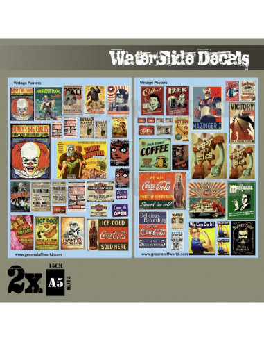 Wasserschiebe Abziehbilder Vintage Posters