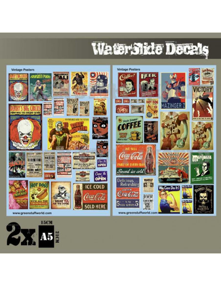 Wasserschiebe Abziehbilder Vintage Posters