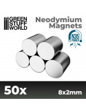 Imanes de neodimio 8x2mm 50 unidades (N35)
