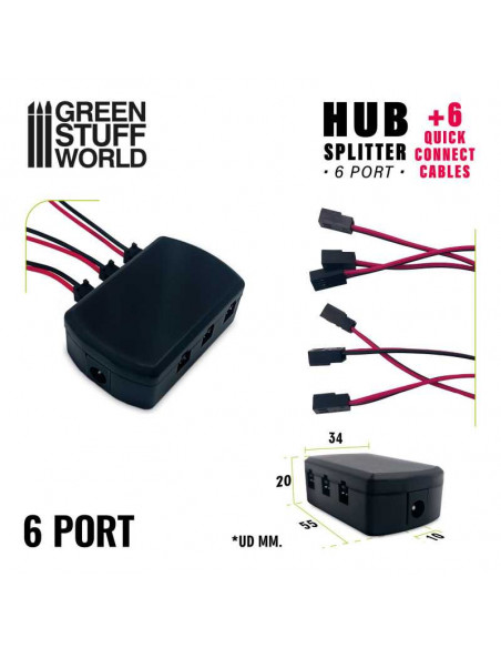 6-port HUB Splitter + 6 Schnellanschlusskabel
