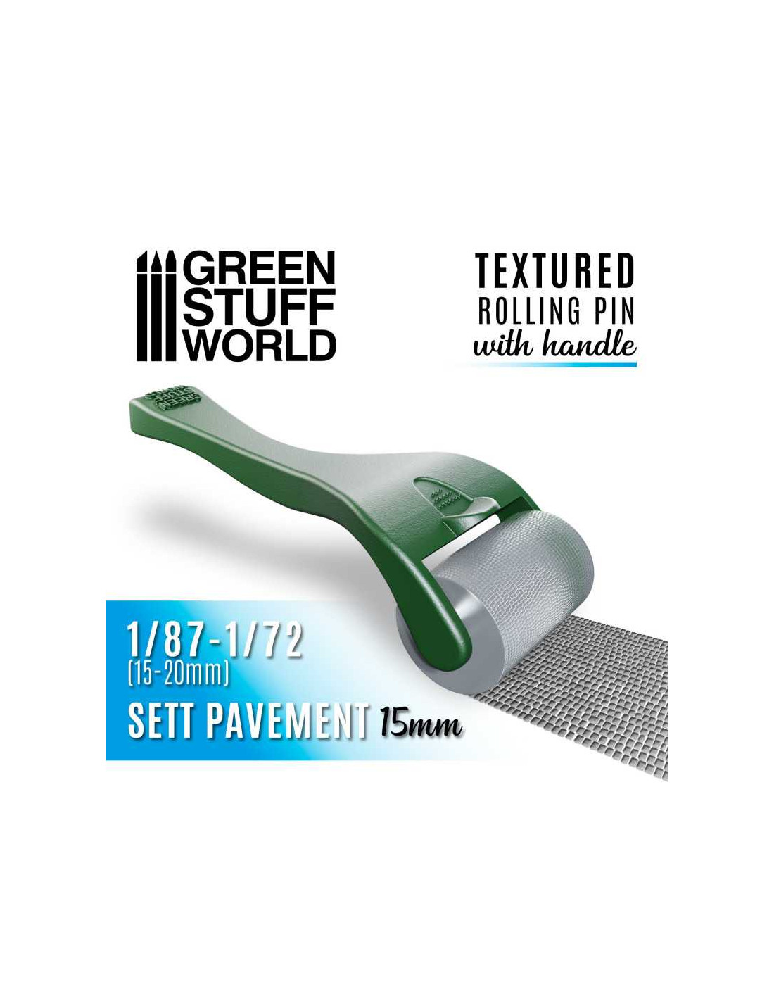 Rolling pin with Handle Sett Pavement 15mm