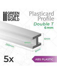 ABS Plasticard - Profile H-Beam Columns 6mm