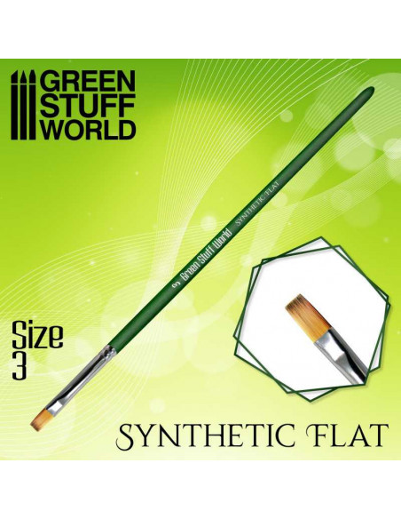 Pincel plano sintetico tamaño 3 green series