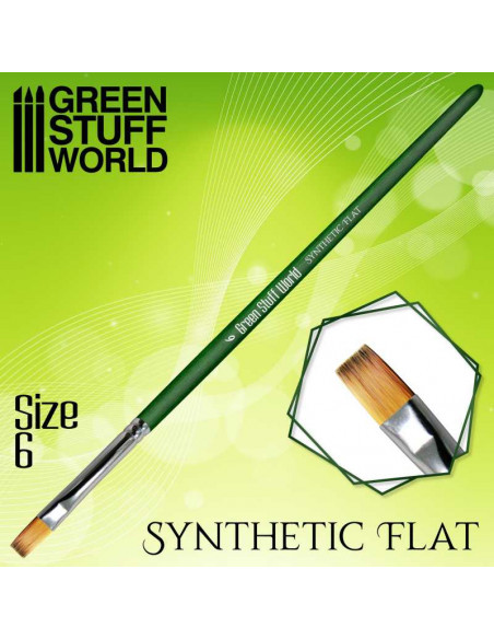 Pincel plano sintetico tamaño 6 green series