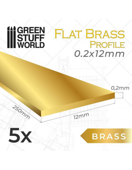 Flaches Messingprofil 0.2 x 12mm