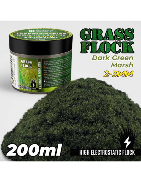 Cesped electroestatico verde oscuro 2-3 mm