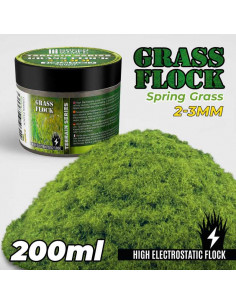 Cesped verde primavera electroestatico 2-3 mm 200 ml