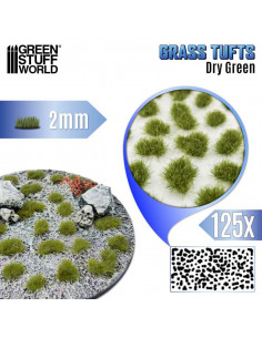 Static Grass Tufts 2 mm Dry Green