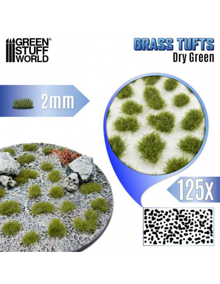 Matas Cesped Tufts 2 mm Verde Seco