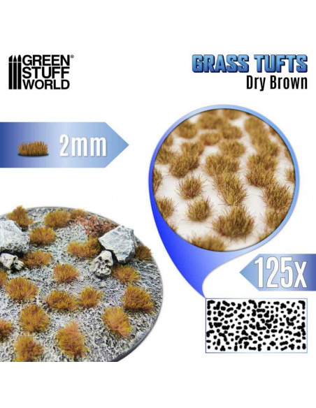 Grasbüschel Tuft 2 mm Getrocknet Braun