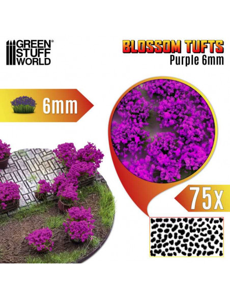 Matas con Flor Tufts 6mm Flores Violetas