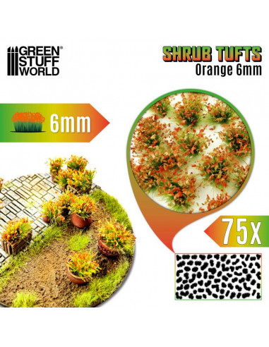 Shrub Tufts 6mm self-adhesive Orange
