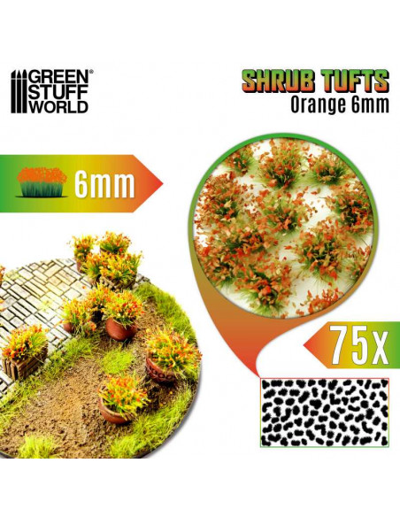 Matas Arbustos Autoadhesivas 6mm Naranja