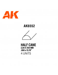 Medio bastón de poliestireno blanco opaco 2