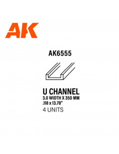 Canal de poliestireno blanco opaco 2