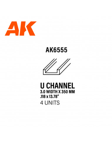 Canal de poliestireno blanco opaco