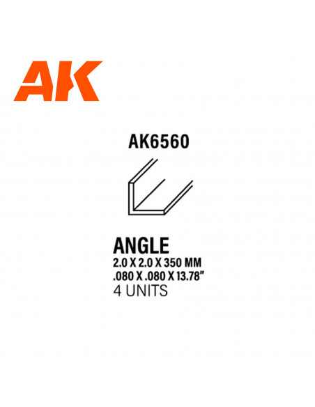 Ángulo de poliestireno blanco opaco