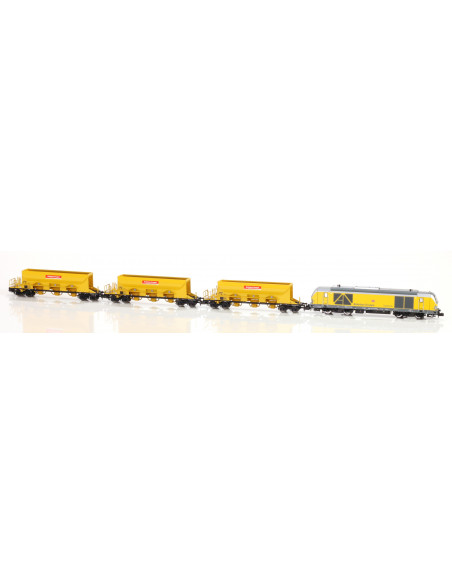 Set locomotora BR 247 con tolvas de construccion Ep VI N