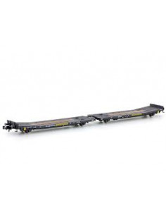Freight wagon double flat wagon TWA 800A Laadks Transwaggon DR Ep.IV